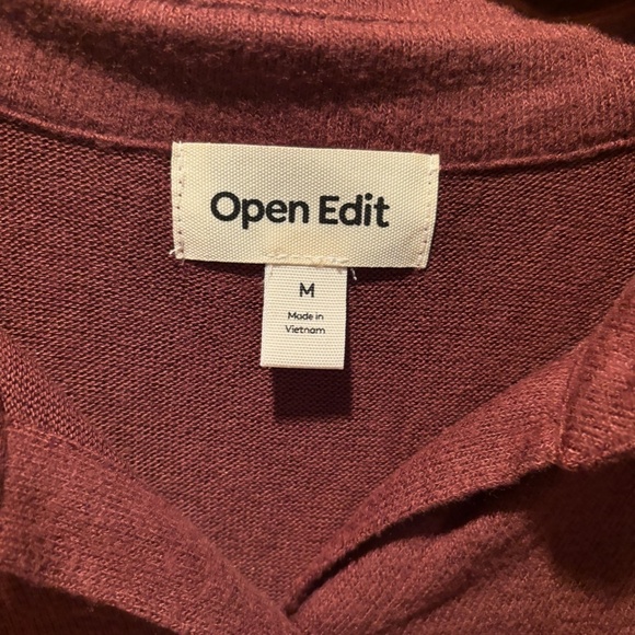 Open Edit Cozy Knit Lounge Top in Brown Raisin Medium NWT - Picture 5 of 7